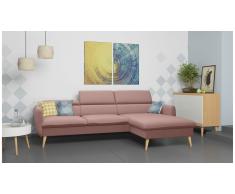JUSTyou Nuno Canapé d'angle Rose Tissu structuré