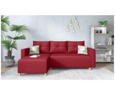 JUSTyou Lamone Canapé d'angle Rouge Cuir synthetique