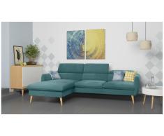 JUSTyou Nuno Canapé d'angle Turquoise Velours