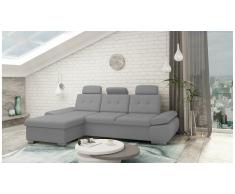 JUSTyou Carlota Canapé d'angle Gris Tissu structuré