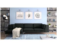 JUSTyou Remi Canapé d'angle Noir Gauche