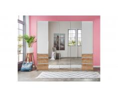 JUSTyou Valbom Armoire a portes battantes Blanc Chene