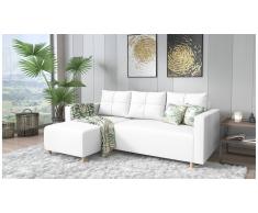 JUSTyou Livenza Canapé d'angle Blanc Cuir synthetique