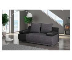 JUSTyou Roma Canapé lit sofa 95x200x90 Noir Gris