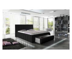 JUSTyou ROMA Lit rembourré Cuir éco 214x227x120 Noir