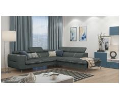 JUSTyou Diogo Canapé d'angle Gris Velours