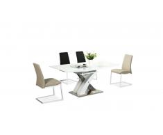 JUSTyou Raul Table a rallonge Blanc 76x85x140-180 cm