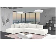 JUSTyou Livia Canapé d'angle Blanc Velours