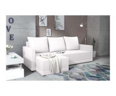 JUSTyou Tanita Canape d'angle Blanc Cuir synthetique