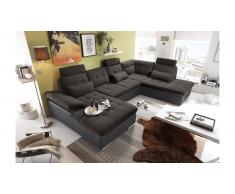 JUSTyou Mississippi Canapé d'angle Gris Marron