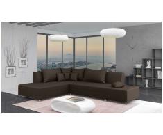 JUSTyou Livia Canapé d'angle Marron Velours