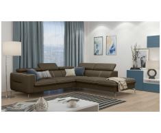 JUSTyou Diogo Canapé d'angle Marron Cuir synthétique