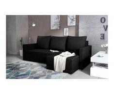 JUSTyou Tanita Canape d'angle Noir Tissu structure