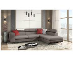 JUSTyou Corina Canapé d'angle Marron Velours