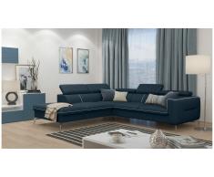 JUSTyou Diogo Canapé d'angle Bleu Cuir synthétique
