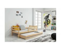 JUSTyou Kera+lit supplémentaire Lit Chene Anthracite