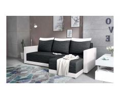 JUSTyou Tanita Canape d'angle Noir Cuir synthetique