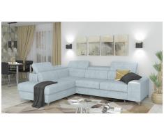 JUSTyou Caio Canapé d'angle Bleu Velours