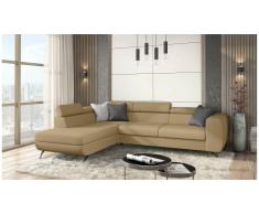 JUSTyou Corina Canapé d'angle Latte Tissu structuré