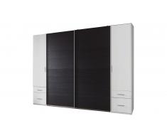 JUSTyou Arafo Armoire a portes coulissantes Blanc Noir
