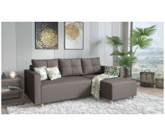 JUSTyou Livenza Canapé d'angle Gris Tissu structure