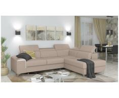 JUSTyou Caio Canapé d'angle Marron Tissu structuré