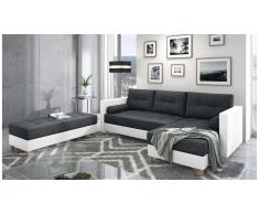 JUSTyou Kaito Canape d'angle Noir Cuir synthetique