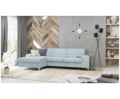 JUSTyou Lino Canapé d'angle Bleu Velours