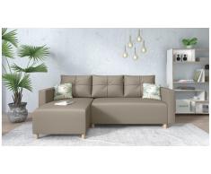 JUSTyou Lamone Canapé d'angle Marron Cuir synthetique