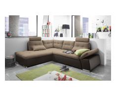 JUSTyou Missouri Canapé d'angle Marron