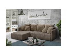 JUSTyou Phoenix Canapé d'angle Marron