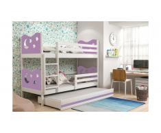 JUSTyou Ola+lit supplémentaire Lit Blanc Pourpre