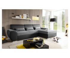 JUSTyou Alaska Canapé d'angle Noir Gris