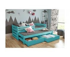 JUSTyou Olaf Lit fonctionnel Bleu 90x188 cm