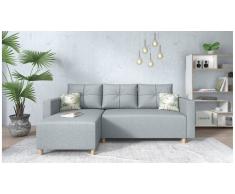 JUSTyou Lamone Canapé d'angle Gris Tissu structure