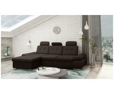 JUSTyou Carlota Canapé d'angle Marron Velours