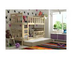 JUSTyou Tom Lit superposé Pin 80x160 cm