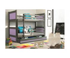 JUSTyou Lora Lit superposé Anthracite Pourpre