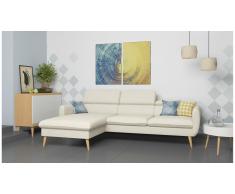 JUSTyou Nuno Canapé d'angle Beige Velours