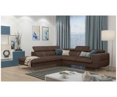 JUSTyou Diogo Canapé d'angle Marron Velours