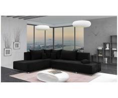JUSTyou Livia Canapé d'angle Noir Velours