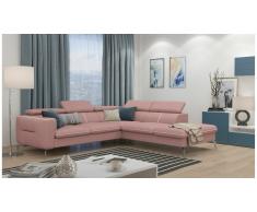 JUSTyou Diogo Canapé d'angle Rose Tissu structuré