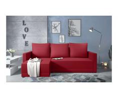 JUSTyou Kaori Canape d'angle Rouge Cuir synthetique