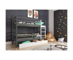 JUSTyou Nodi Lit superposé Anthracite 80x185 cm