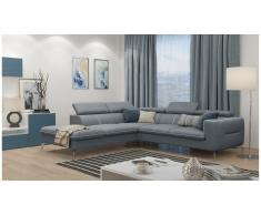 JUSTyou Diogo Canapé d'angle Gris Velours