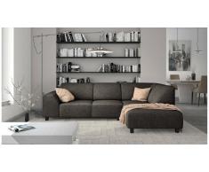 JUSTyou Einar Canapé d'angle Marron Tissu structuré