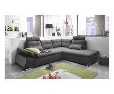 JUSTyou Missouri Canapé d'angle Gris Anthracite