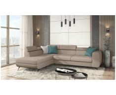 JUSTyou Corina Canapé d'angle Marron Tissu structuré