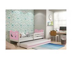 JUSTyou Ola+lit supplémentaire Lit Blanc Rose