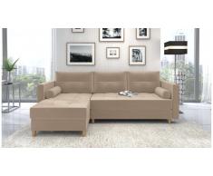 JUSTyou Nana Canape d'angle Beige Velours